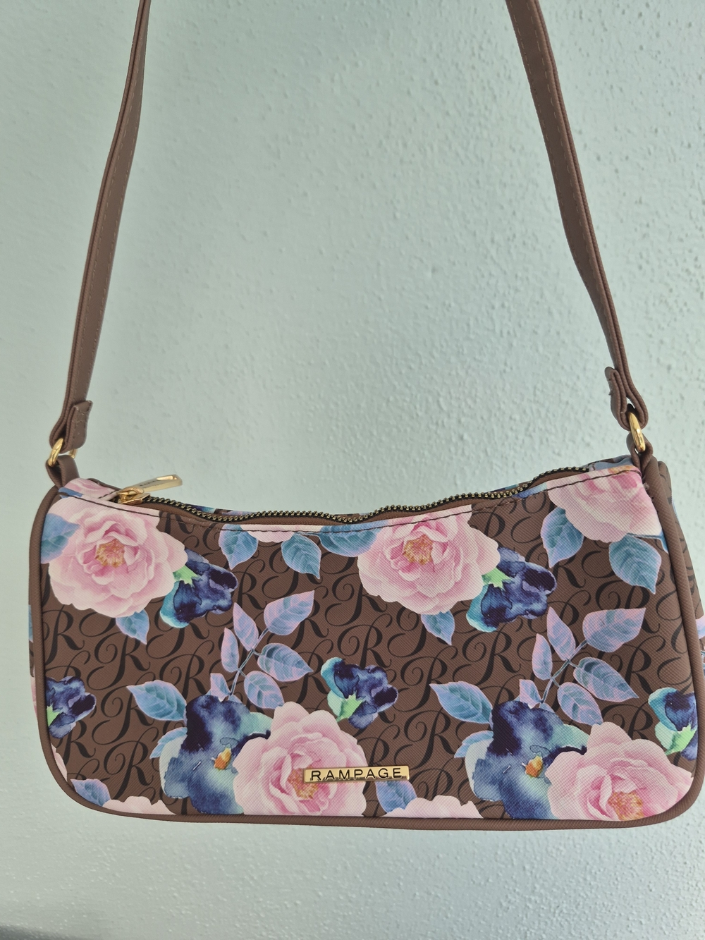 Rampage Brown Floral Shoulder Bag